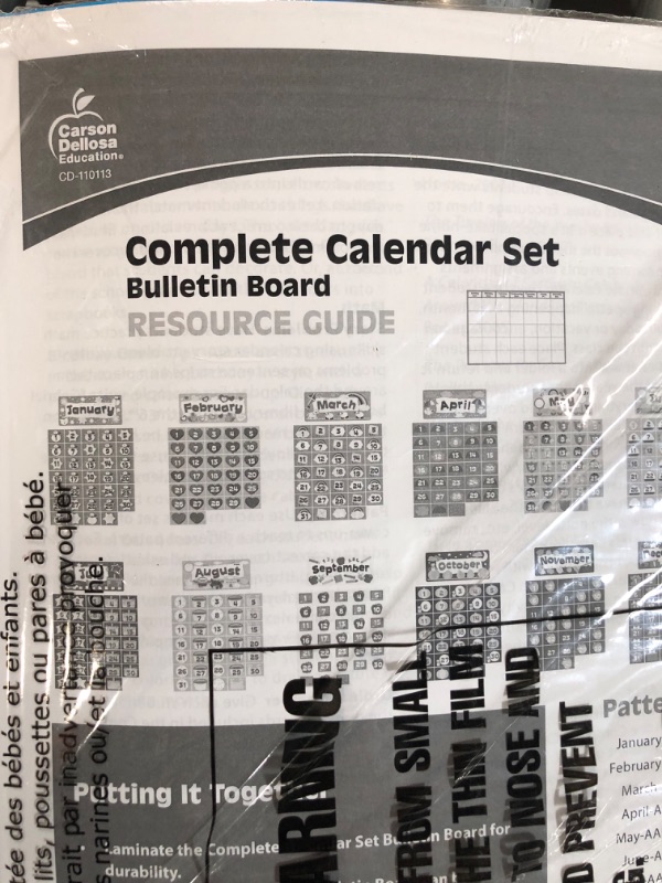 Photo 3 of Carson Dellosa Calendar Set—Multicolor, Seasonal Kit With Monthly Headers, Days of the Week, Numbers, Seasons, Holidays, Bulletin Board Décor (415 pc)