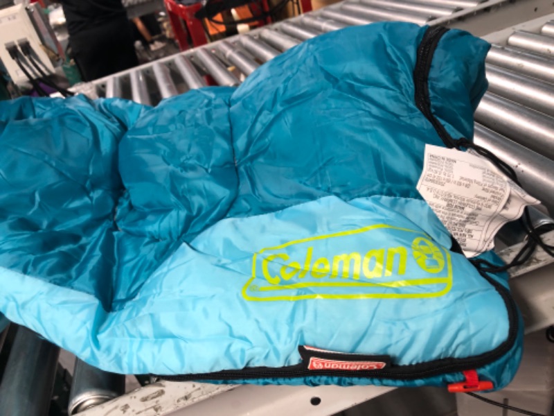 Photo 3 of Coleman 50 Degree Youth Sleeping Bag - Turquoise