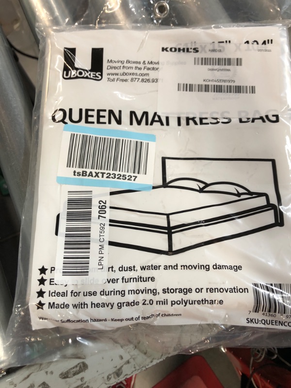 Photo 3 of uBoxes Queen Mattress Clear Plastic Poly Covers, 61 x 15 x 104 inch