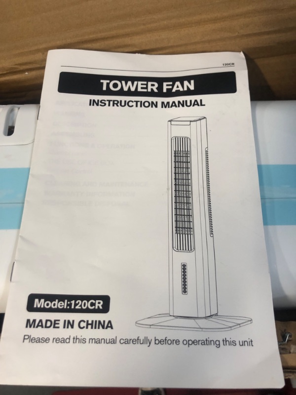 Photo 1 of **SEE NOTES**  41inch Evaporative Air Cooler, 15H Timer, 90° Swing With Remote, Portable Air Conditioner with Removable Water Tank, 8 Ice Boxes, 3 Modes 3 Speeds Cooling Tower Fan For Indoor Room, White