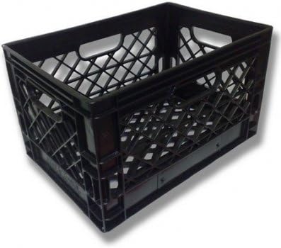 Photo 1 of  24 Quart Rectangular Dairy Milk Crate (BLACK)