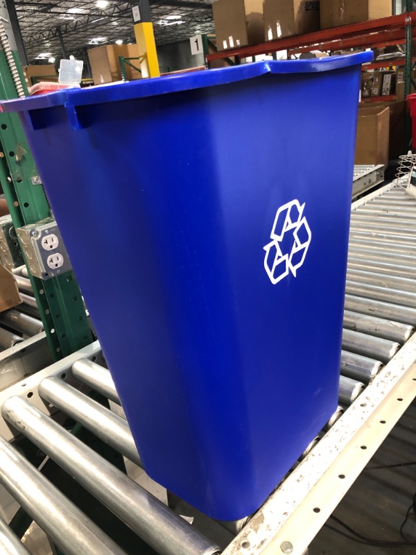 Photo 2 of **SEE NOTES** 10 Gallon Rectangular Commercial Office Wastebasket, w/ Recycle Logo ONE PACK