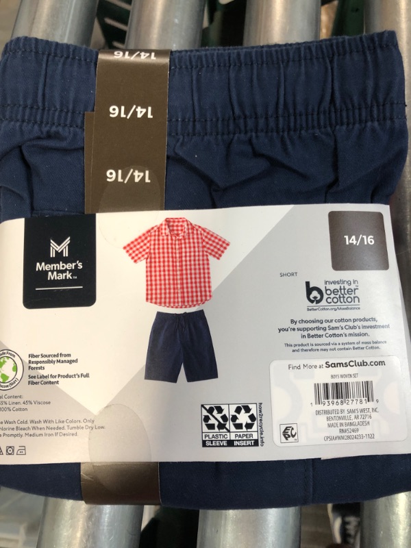 Photo 4 of Boy's 2 Piece Button Short Sleeve Shirt Drawstring Short Set - 2 PACK - 14/16