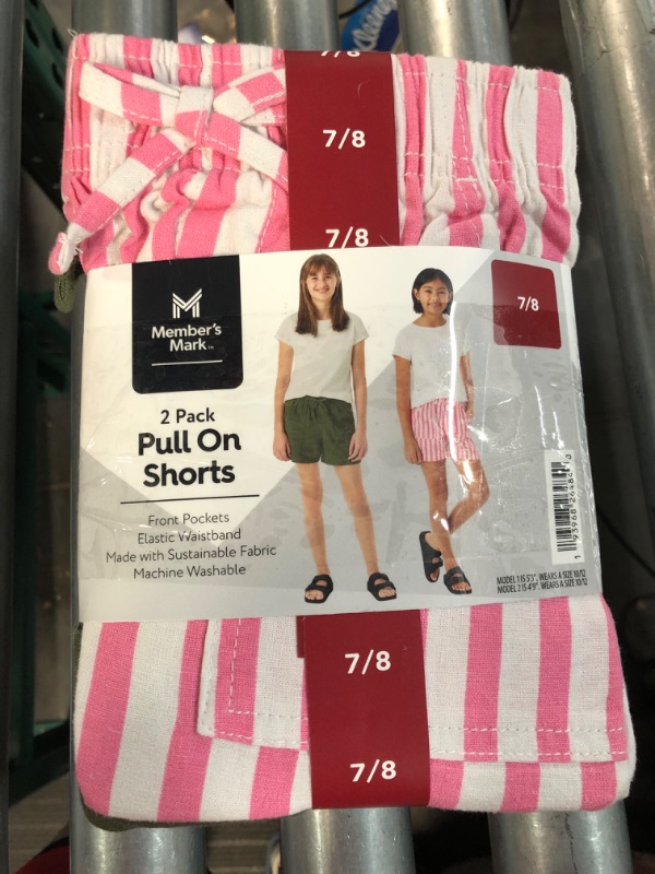 Photo 4 of Member's Mark Girl's 2-Pack Elastic Waistband Pull-on Shorts - 2 PACK - SIZE: 7/8 