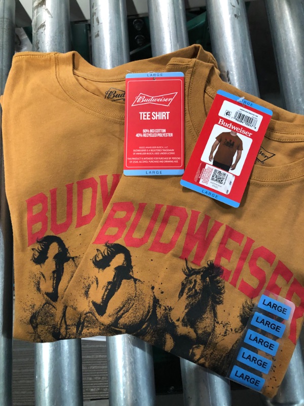 Photo 3 of Budweiser Shirt - 2 PACK - SIZE: L
