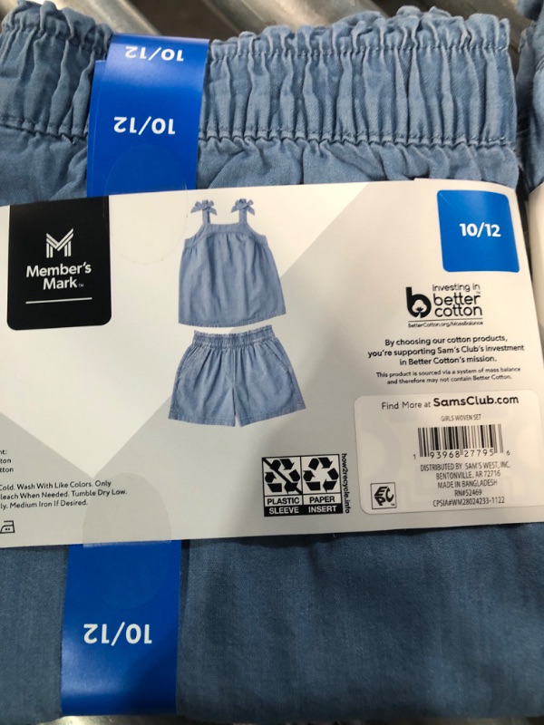 Photo 1 of Girl's 2 Piece Easy Pull On Tank and Short Set, Chambray // 2 SETS // SIZE: 10/12