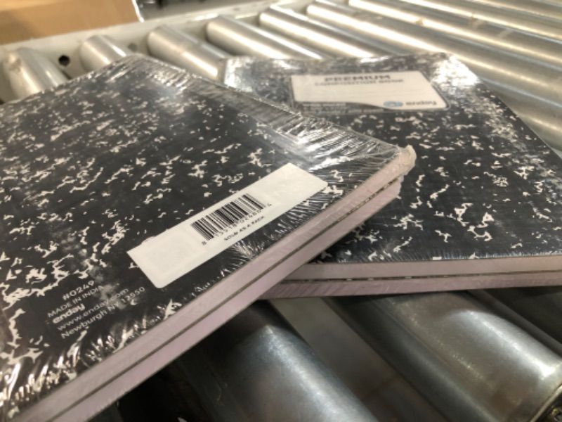 Photo 1 of Marble Composition Notebook Wide Ruled Black and White Composition Books 100 Sheets (4 Pack)