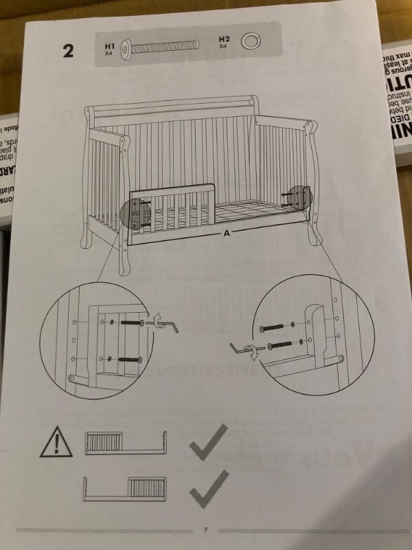 Photo 2 of **SEE NOTES** DaVinci Toddler Bed Coversion Kit in Fog Grey In Fog Grey Finish