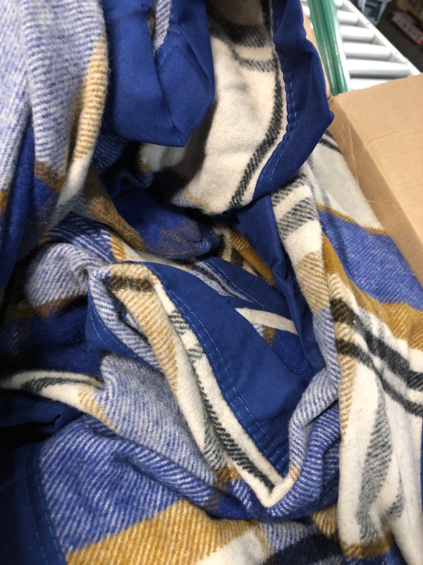 Photo 1 of PREVIOUSLY OWNED  -- YOUR MOON Pure Wool Blanket Throw Queen Size --) Blue 90"L x 90"W