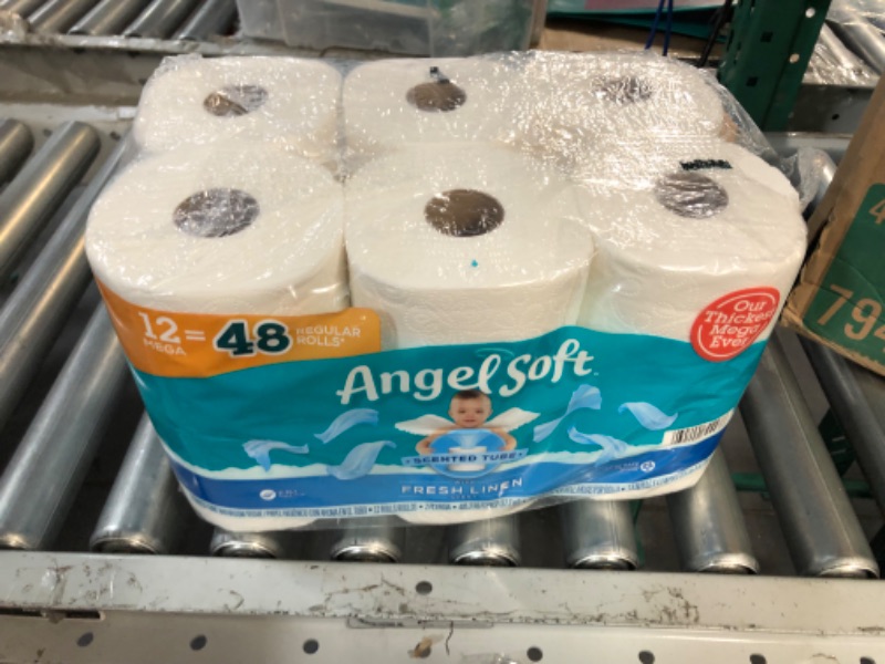 Photo 2 of Angel Soft® Toilet Paper with Fresh Linen Scent, 48 Mega Rolls = 192 Regular Rolls, 2-Ply Bath Tissue