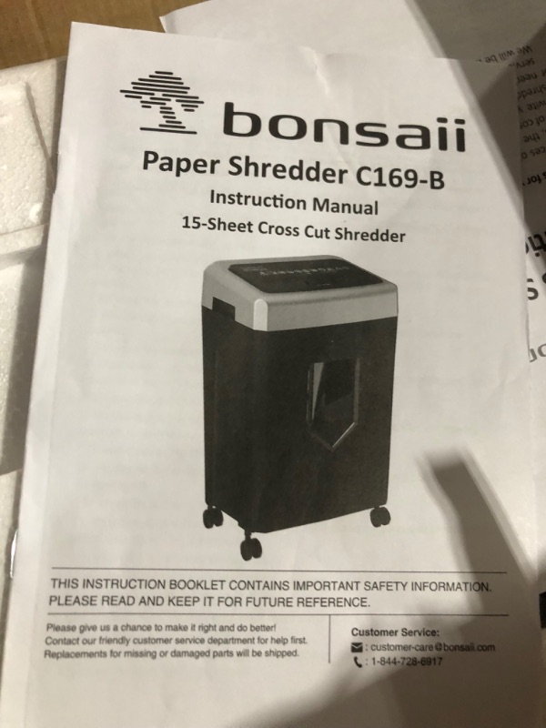 Photo 5 of [FOR PARTS, READ NOTES]
Bonsaii 14-Sheet Office Paper Shredder, 40-Minute Home Office Heavy Duty Shredder