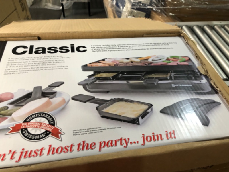 Photo 2 of Swissmar KF-77041 Classic 8-Person Raclette Party Grill with Reversible Cast Aluminum Non