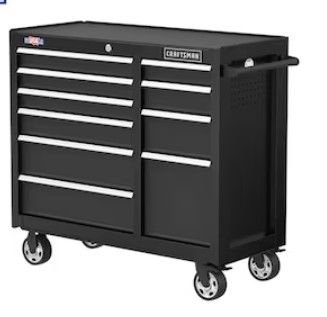 Photo 1 of *MISSING KEYS*
CRAFTSMAN 2000 Series 41-in W x 37.5-in H 10-Drawer Steel Rolling Tool Cabinet (Black)