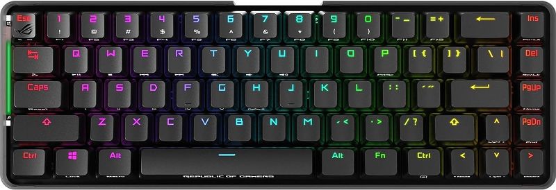 Photo 1 of ASUS ROG Falchion NX 65% Wireless RGB Gaming Mechanical Keyboard | ROG NX Blue Clicky Switches, PBT Doubleshot Keycaps, Wired / 2.4G Hz, Touch Panel, Keyboard Cover Case, Macro Support Falchion NX Blue