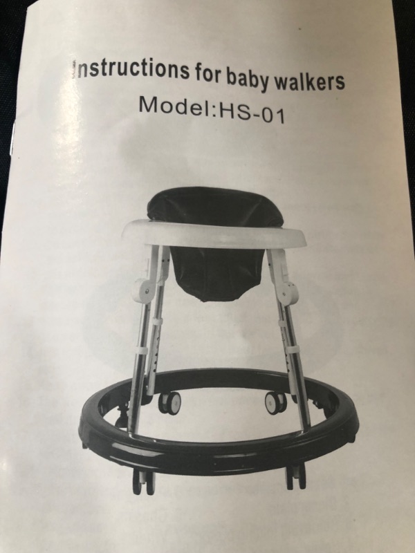 Photo 2 of Baby Walker with Wheels, Foldable Adjustable Height Toddler Walker, Baby Walkers and Activity Center with Foot Pads, Baby Walkers for Baby Boys and Baby Girls 6-18 Months 9 Heights Adjustable 1