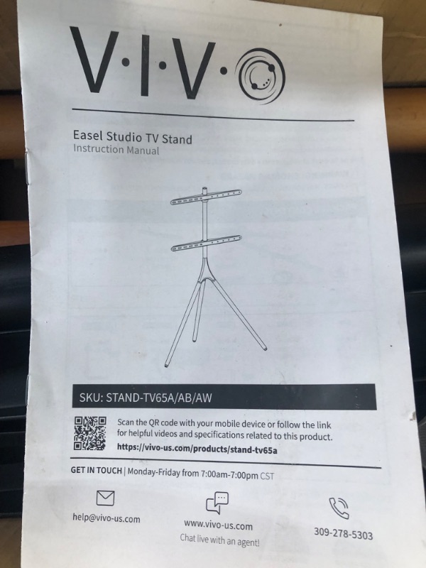 Photo 3 of VIVO Artistic Easel 45" to 65" Screen Studio TV Display Stand | Adjustable TV Mount with Tripod Base