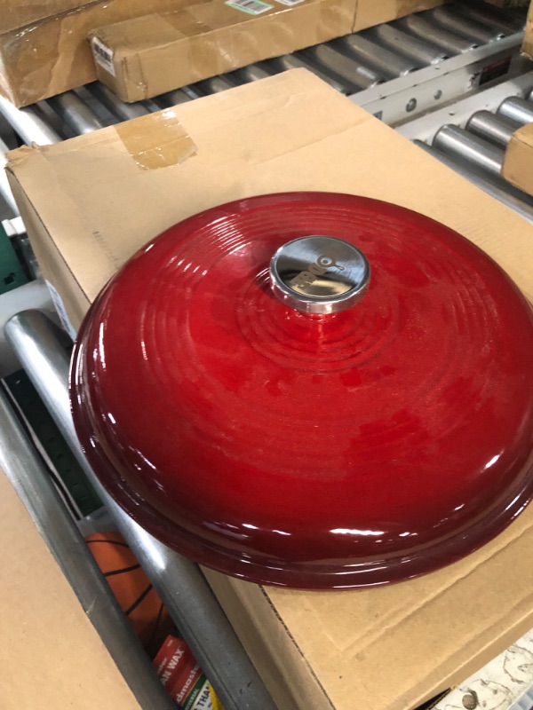 Photo 6 of ***paint chipped, see photos***Lodge EC6D43 Enameled Cast Iron Dutch Oven, 6-Quart, Island Spice Red Island Spice Red 6 Quart Dutch Oven