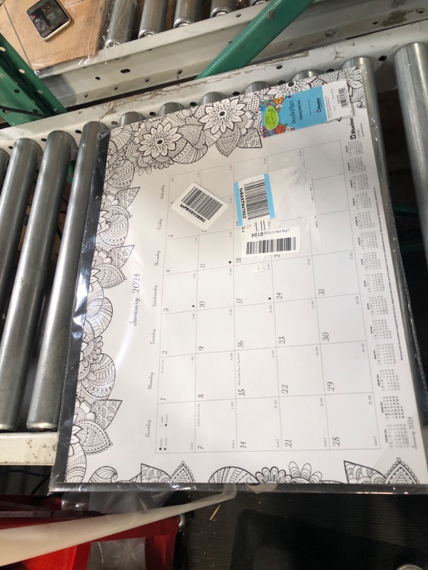 Photo 2 of Blueline 2024 DoodlePlan Monthly Coloring Desk Pad Calendar, 12 Months, January to December, 22" x 17", Botanica Designs (C2917311-24)