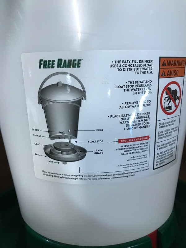 Photo 3 of **No lid**Harris Farms Poultry Drinker | Simple and Easy to Use for Any Size Flock | Made of BPA-Free Plastic | 6.25 Gallon 6.25 gallon Drinker