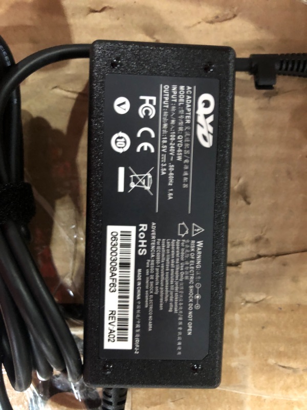 Photo 2 of CYD 65W PowerFast Replacement for Laptop-Charger HP 2000-2B19WM 2000-2D19WM 608425-002 Pavilion G4 G6 G7 DV4 DM4 DV5 DV6 DV7 G60 EliteBook 2540p 2560p 2570p 2730p 2740p 2760p 6930p Notebook AC-Adapter