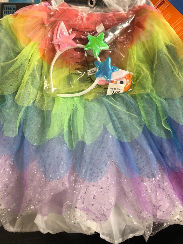 Photo 1 of HYDE AND EEK Rainbow Unicorn Halloween Costume Dress with Headpiece SMALL