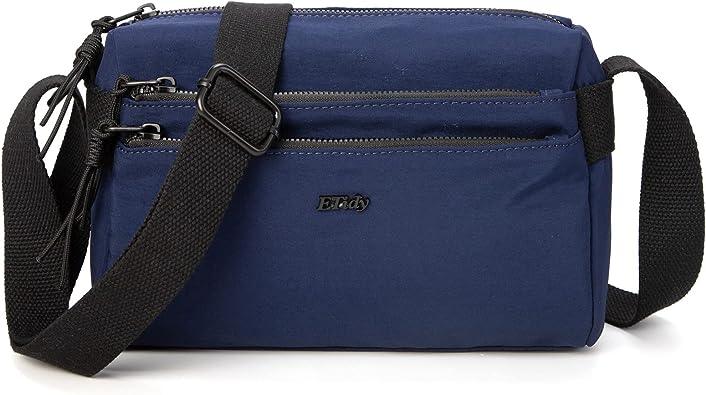 Photo 1 of ETidy Casual Nylon Shoulder Bag For Women Waterproof Lightweight Bookbag Crossbody Purse Dark Blue