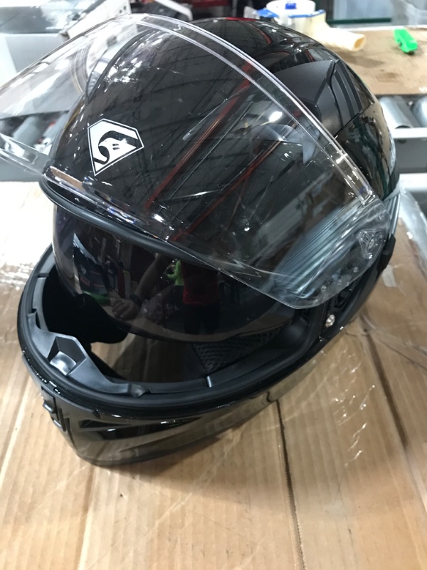 Photo 2 of KYPARA Full Face Motorcycle Helmet with Internal Tinted Visor & DOT Approved for Moped ATV Cruiser Scooter (Starry Night, Small) Starry Night Small