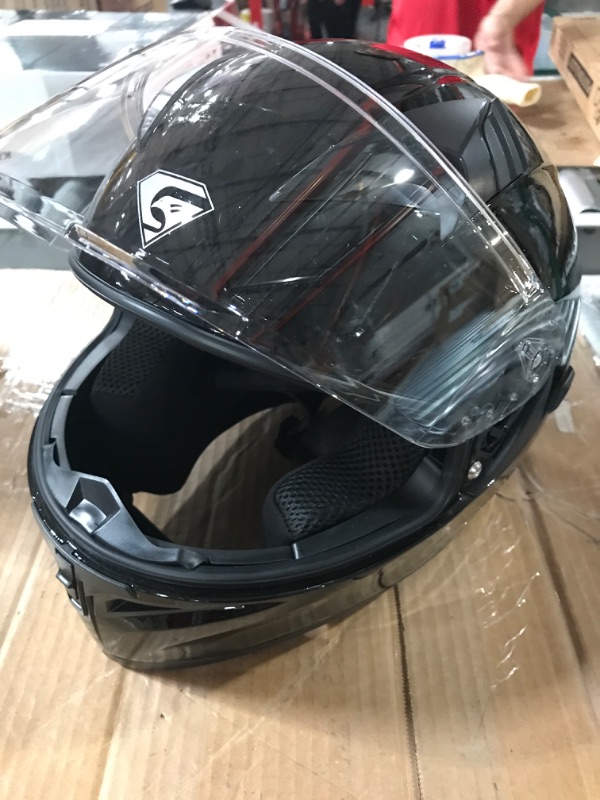 Photo 3 of KYPARA Full Face Motorcycle Helmet with Internal Tinted Visor & DOT Approved for Moped ATV Cruiser Scooter (Starry Night, Small) Starry Night Small