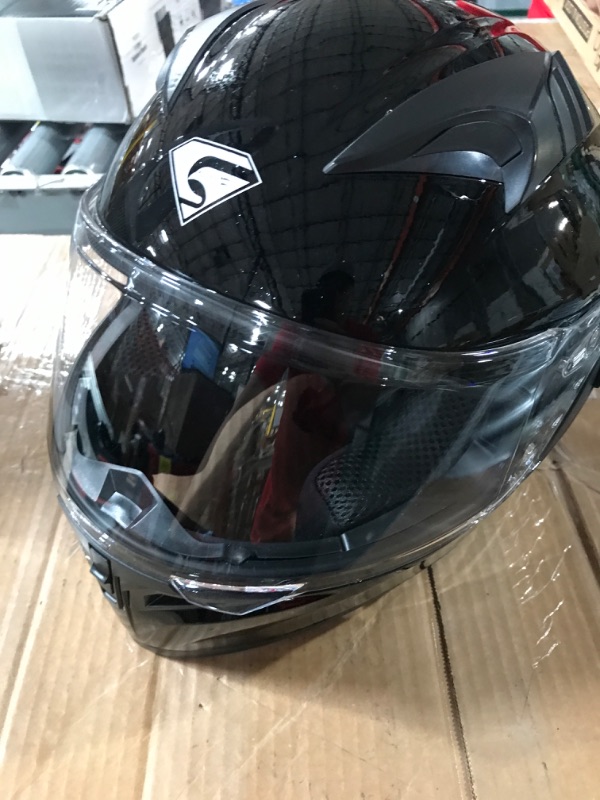 Photo 4 of KYPARA Full Face Motorcycle Helmet with Internal Tinted Visor & DOT Approved for Moped ATV Cruiser Scooter (Starry Night, Small) Starry Night Small