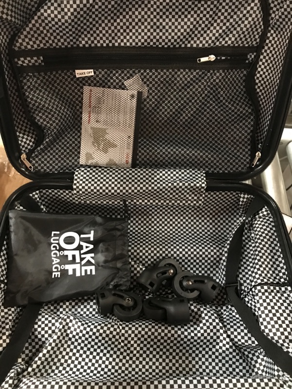 Photo 1 of **SEE NOTE** Take OFF Luggage 18-inch Hardshell Carry On Suitcase that Converts into Underseater Luggage Removable Spinner Wheels for Airline Personal Use Requirements 18 x 14 x 8.5 Inches - Blue Expandable Blue 18 Inch - EXT