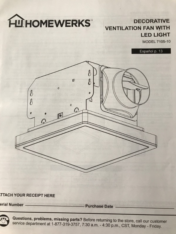 Photo 2 of **STOCK PHOTO FOR REFERENCE SEE ALL PICTURES**
Bathroom Fan with Light Ceiling Mount Shower Ventilation Exhaust Fan \