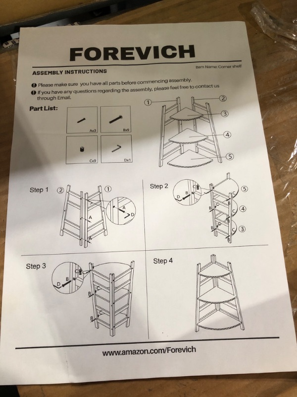 Photo 2 of Forevich Bamboo Corner Shelf 3 Tier Ladder Storage Bathroom Shelf