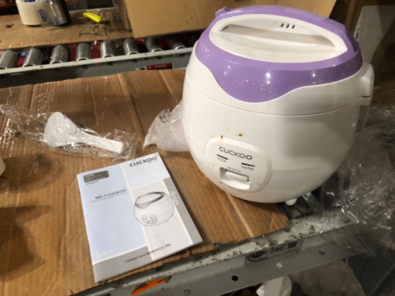 Photo 2 of DIRTY, UNABLE TO TEST***Cuckoo CR-0671V 6 Cup Basic Electric Rice Cooker and Warmer, Nonstick Inner Pot, White/Purple