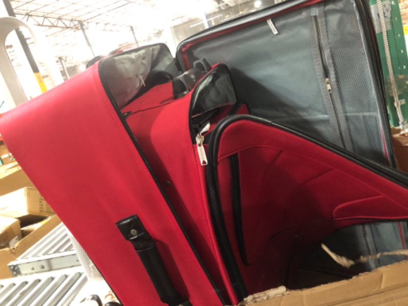 Photo 1 of Rockland Journey Softside Upright Luggage Set, Red, 4-Piece (14/19/24/28) 4-Piece Set (14/19/24/28) Red
