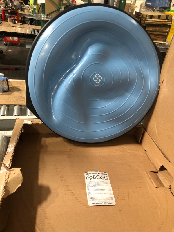 Photo 2 of (Missing Plug) Bosu Home Gym Equipment The Original Balance Trainer 65 Inch Diameter Light Blue/Black