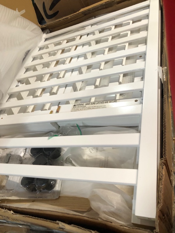 Photo 1 of Dream On Me 2-In-1 Lightweight Folding Portable Stationary Side Crib In White, 