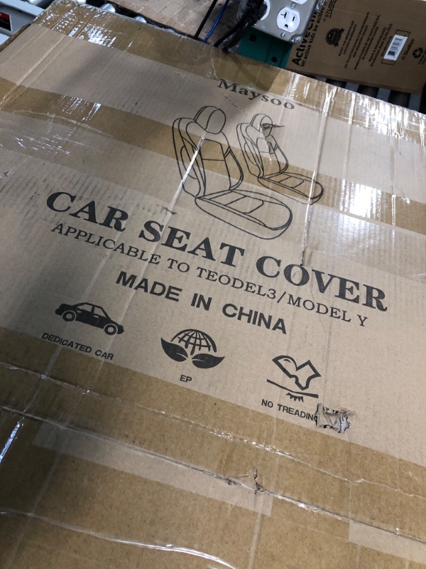 Photo 1 of Maysoo Tesla Seat Covers Model Y White Car Seat Covers(White-Organosilicon,Model Y