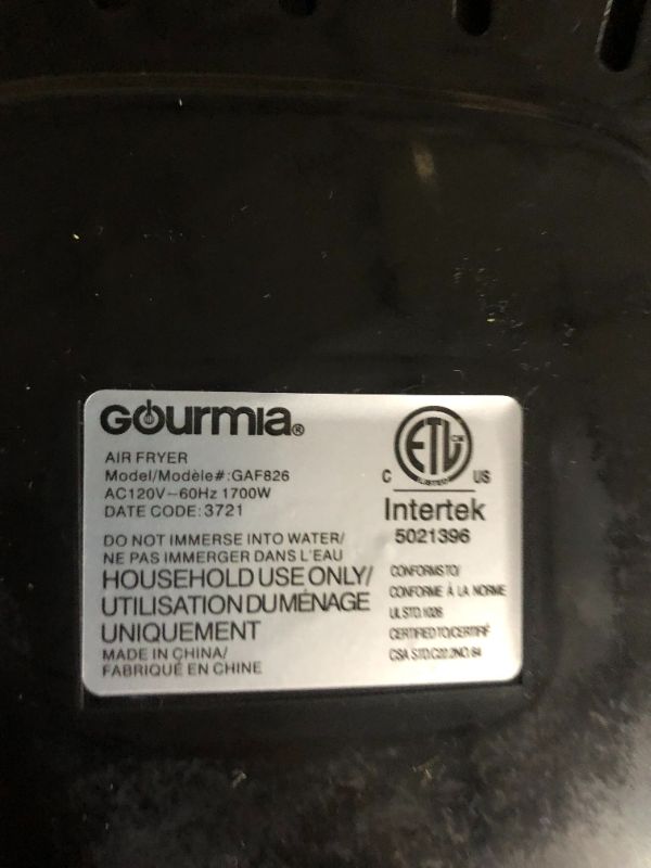 Photo 5 of **PARTS ONLY, NON-FUNCTIONAL** Gourmia Air Fryer Black (8 Quart)