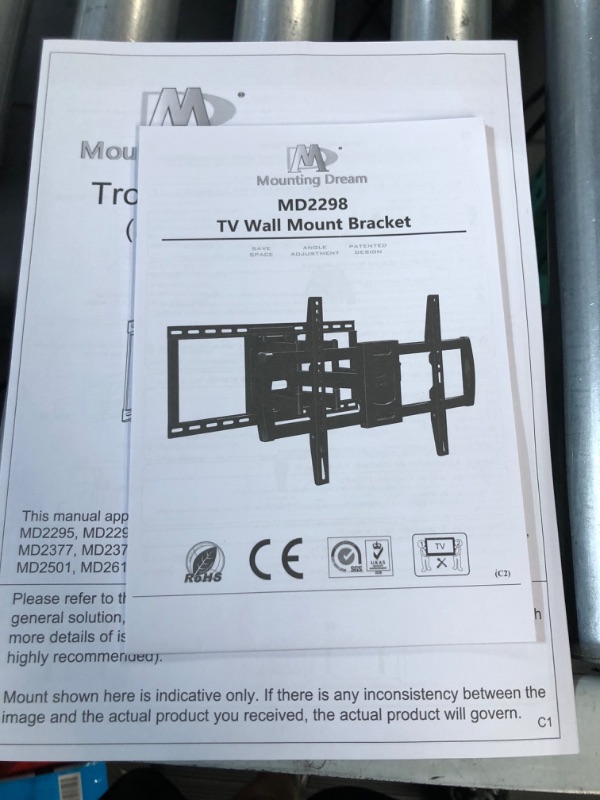 Photo 4 of Mounting Dream UL Listed TV Wall Mount Bracket for Most 42-86 Inch TVs, Fits 16", 18", 24" Studs