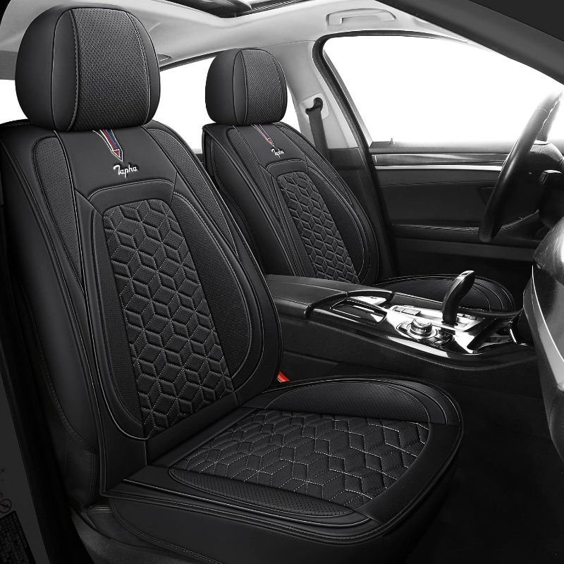 Photo 7 of SEE NOTES*** Executive Leatherette Car Seat Cover & Cushion Set, Breathable and Water-Resistant, Universal Fit for Car SUV & Truck (Front and Rear Seats, Black) 