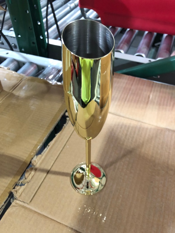 Photo 3 of 12 Pcs 8.2oz Stainless Steel Champagne Flutes