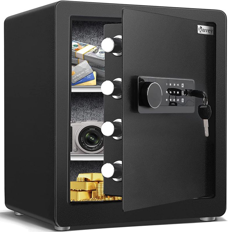 Photo 1 of **item does not lock correctly**sold for parts or repair**
Kavey 2.0 Cub Safe Box with Dual Warning Alarm and LED Light, Money Safe with Digital Touch Screen 