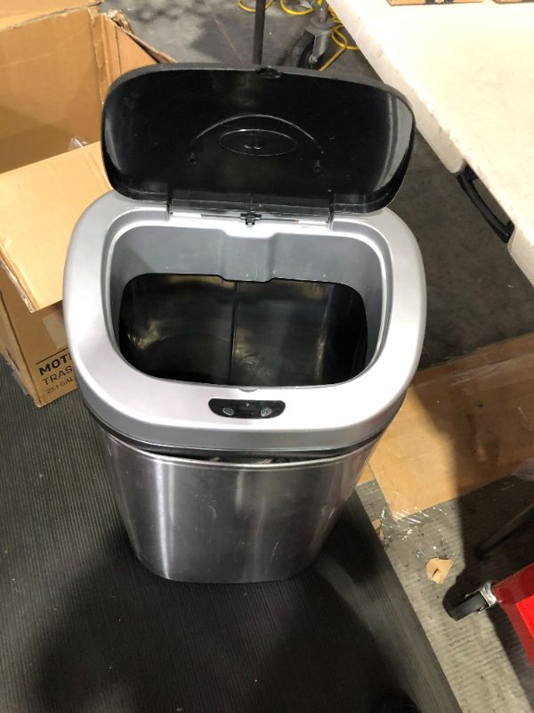 Photo 3 of **FOR PARTS OR REPAIR**
NINESTARS Automatic Touchless Infrared Motion Sensor Trash Can 