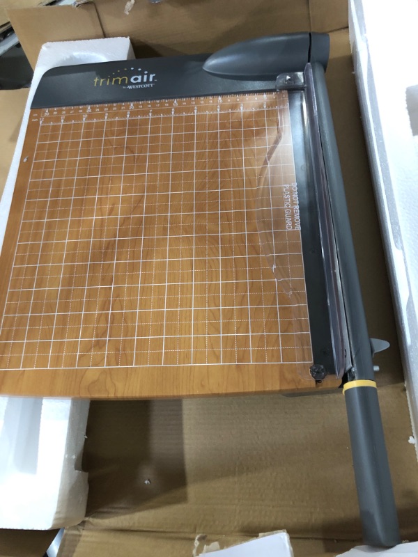 Photo 3 of Westcott 12'' TrimAir Anti-Microbial Wood Guillotine Paper Cutter & Paper Trimmer