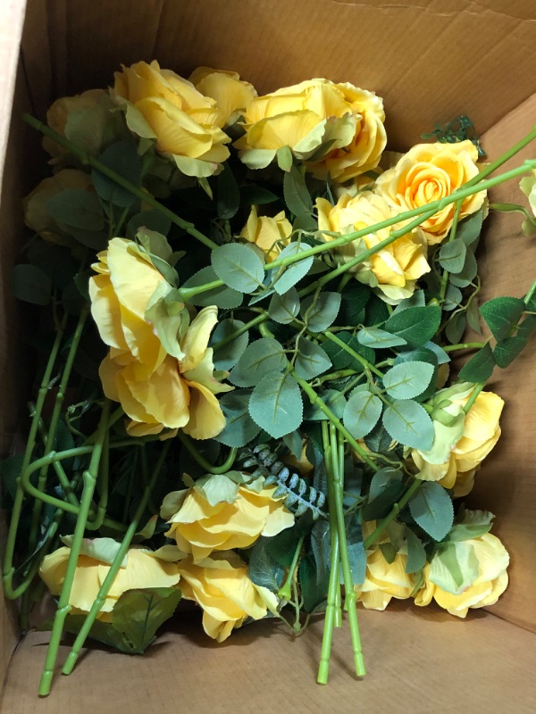 Photo 1 of 16" Long Artificial Yellow Roses