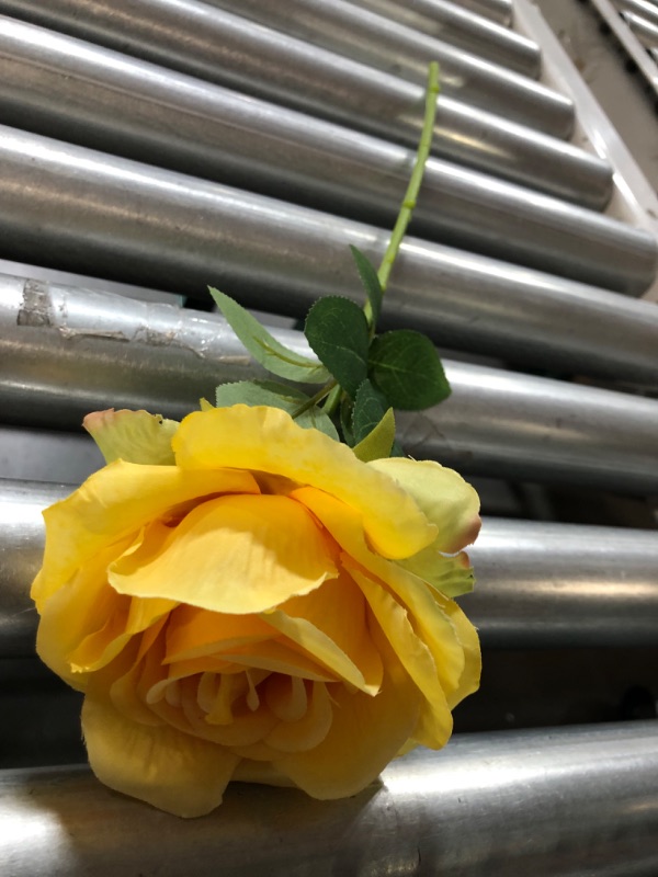 Photo 2 of 16" Long Artificial Yellow Roses