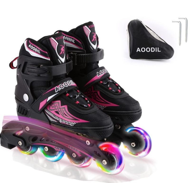 Photo 1 of **MISSING PIECE**SEE NOTES**
Rollingsurfer Adjustable Inline Skates for Kids, Roller Blades with Full Light Up Wheels, (5-9) Pink