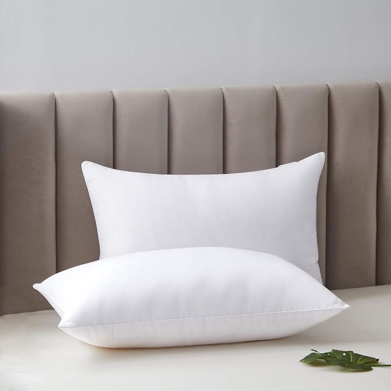 Photo 1 of (2x) Acanva Cooling Bed Pillows for Sleeping, Luxury Hotel Quality with Premium 3D Down Like Filling for Back, Stomach or Side Sleepers, Soft & Comfortable, Standard - White 