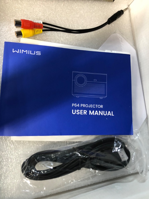 Photo 2 of **USED BUT APPEARS NEW** [Auto Focus/Keystone] 4K Projector with WiFi 6 and Bluetooth 5.2, 500 ANSI Lumens WiMiUS P64 Native 1080P Outdoor Movie Proyector, 50% Zoom, Home Projector Compatible with iOS/Android/HDMI/TV Stick Grey