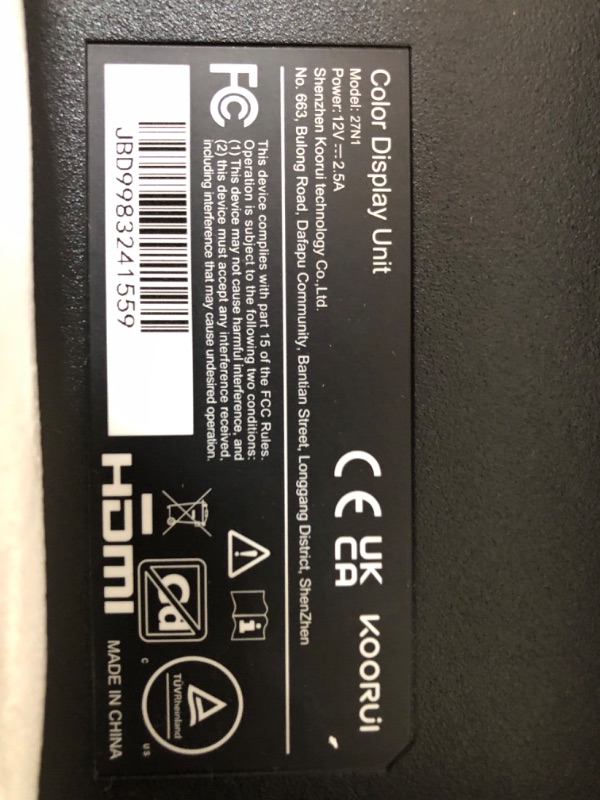 Photo 1 of KOORUI 27 Inch FHD Monitor, Computer Monitors Full HD(1920 x 1080p) IPS Display 75Hz, HDMI, VGA, 5ms Response Time, 75 x 75 mm VESA Mountable, Frameless 27" 75Hz IPS